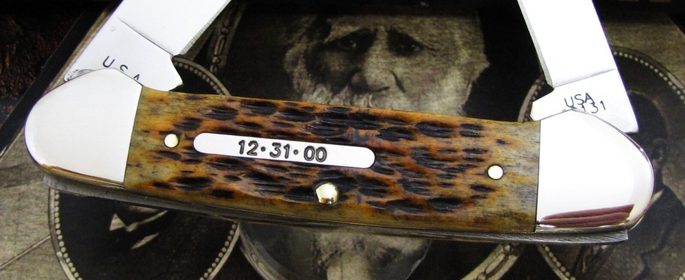 Case XX Canoe Knife 2005  12-31-00 Shield  Autumn Bone Only 50 Made RARE SFO! NR