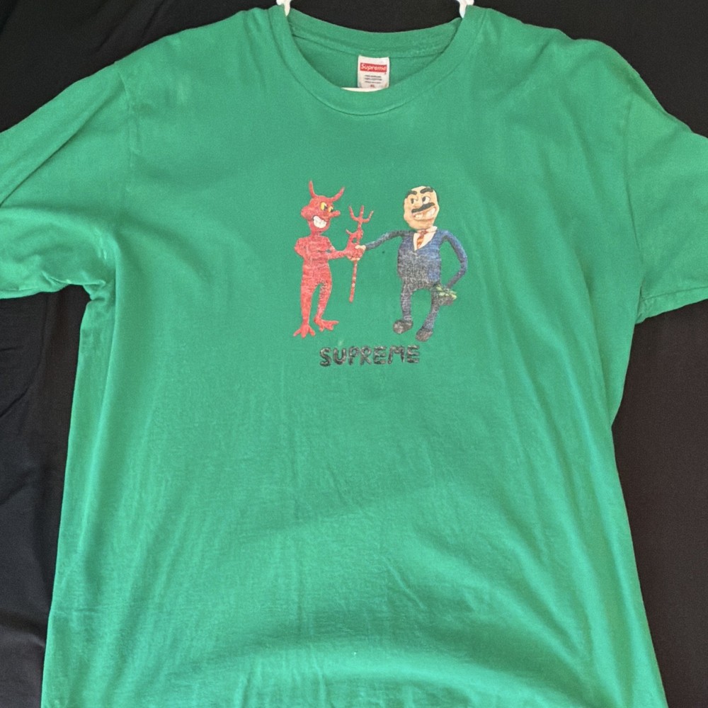 Supreme Green Devil Graphic Logo Crew Neck Short Sleeve T-Shirt XL
