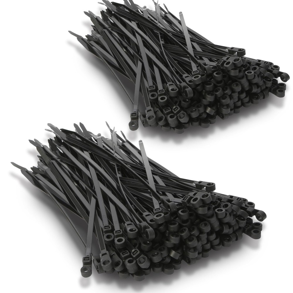 120-Pack 12-Inch Heavy Duty Mountable Plastic Zip Ties with Screw Holes