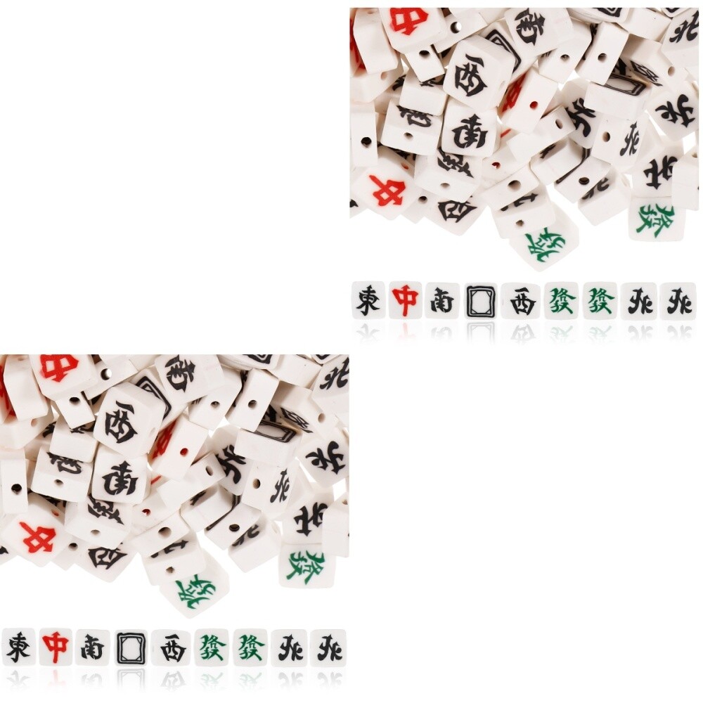 2 Count Jewelry Making Kit Tile Bead Necklace Mahjong Beads Child Baby