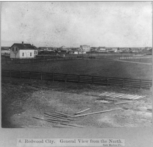 Redwood City - from the north,California,CA,1866,Lawrence & Houseworth