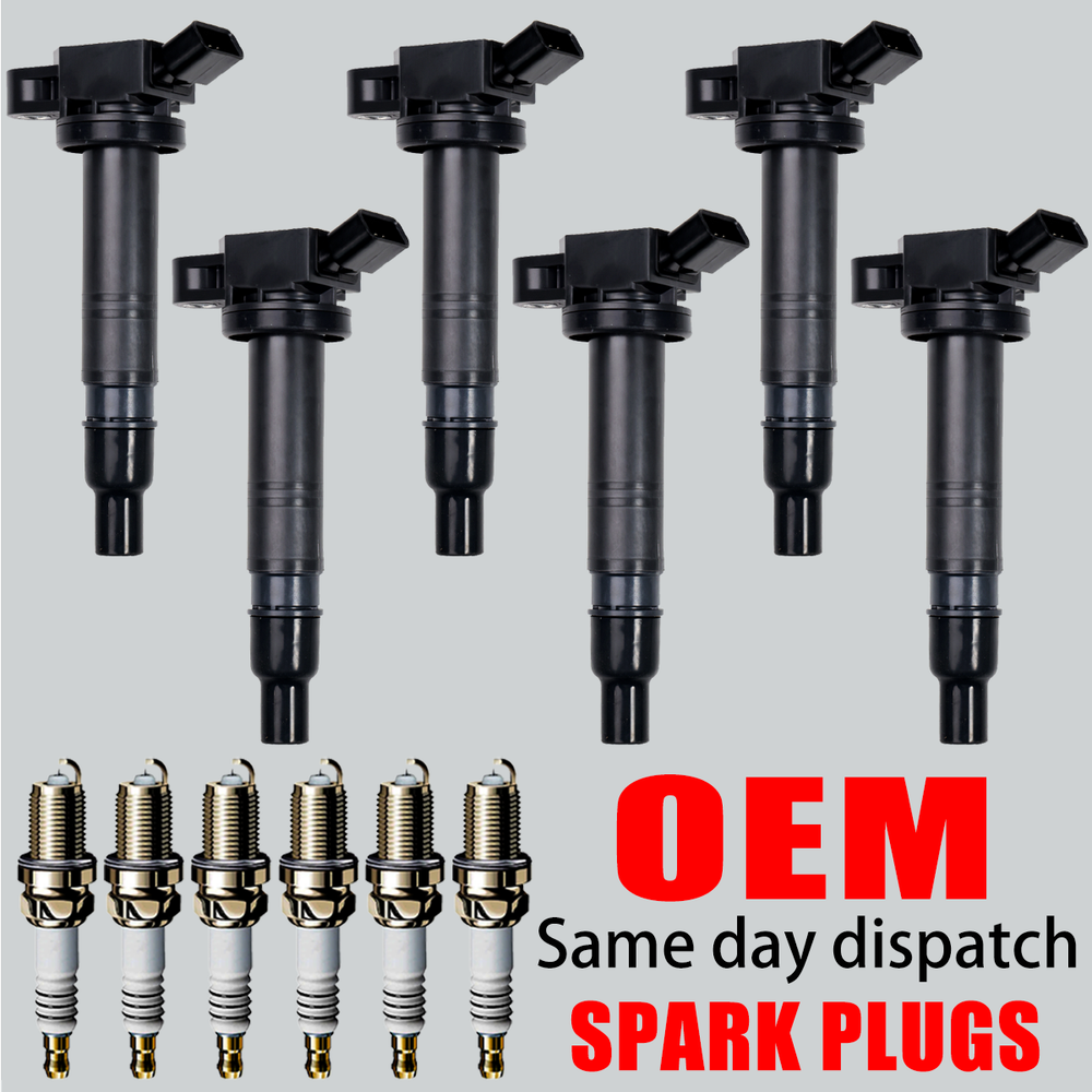 6PCS OEM Ignition Coil + Iridium Spark Plug For Toyota Tacoma 4Runner 4.0L UF495