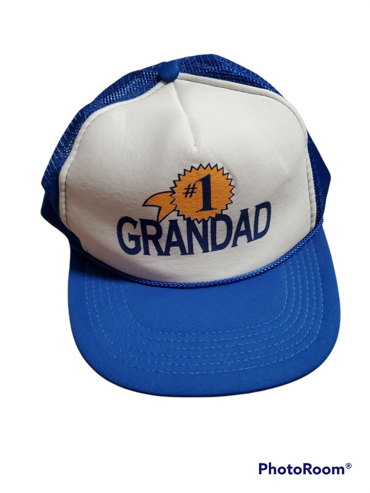 De colección #1 Grandad Trucker Gorra Snapback Malla Sin Usar #1 Abuelo Azul Blanco-image