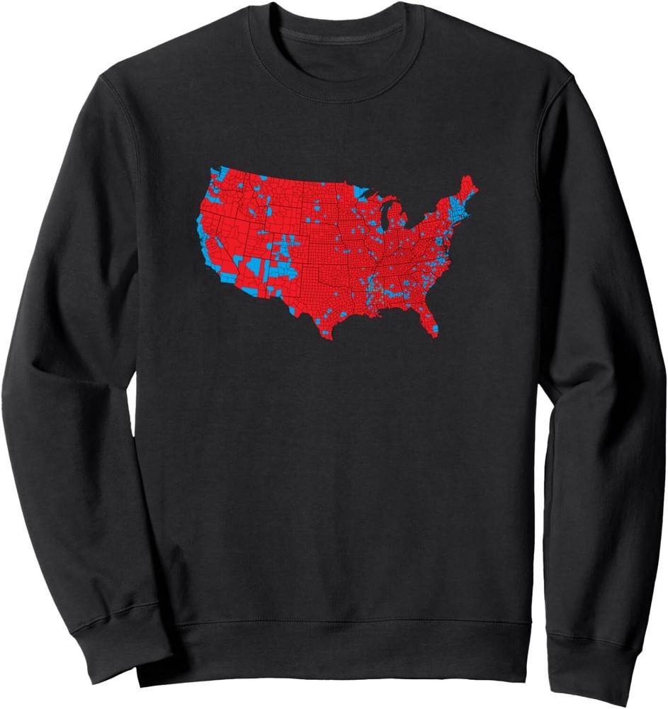 Accurate Map of 2024 Election Results Trump MAGA Sweatshirt-image