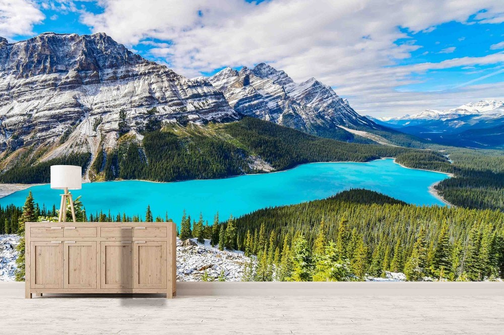 3D Mountains Forests Lakes Landscape Wall Murals Wallpaper Murals Wall Sticker