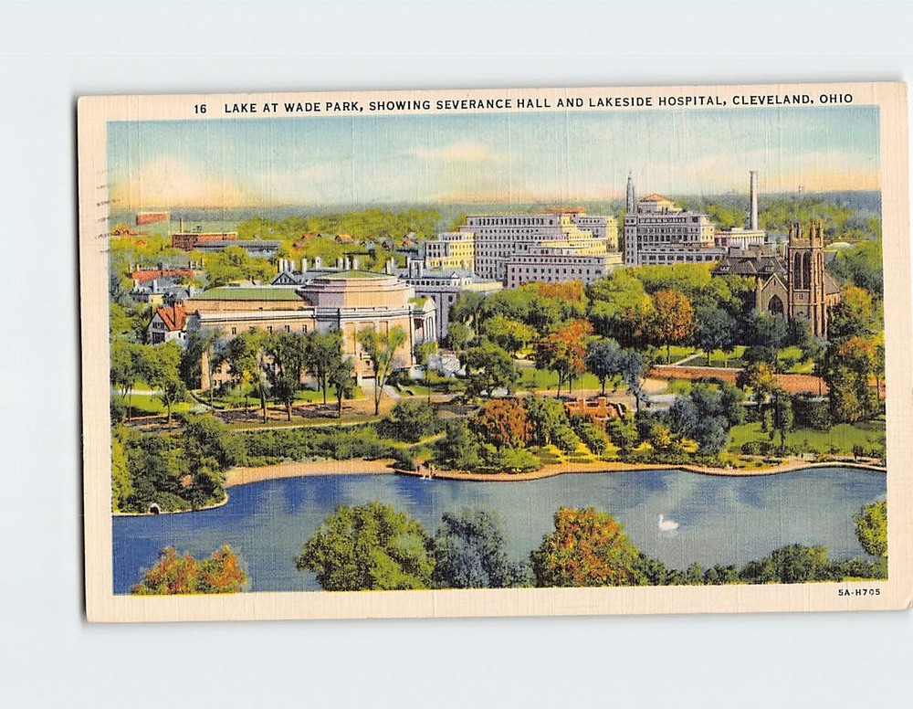 Postcard Lake at Wade Park Cleveland Ohio USA