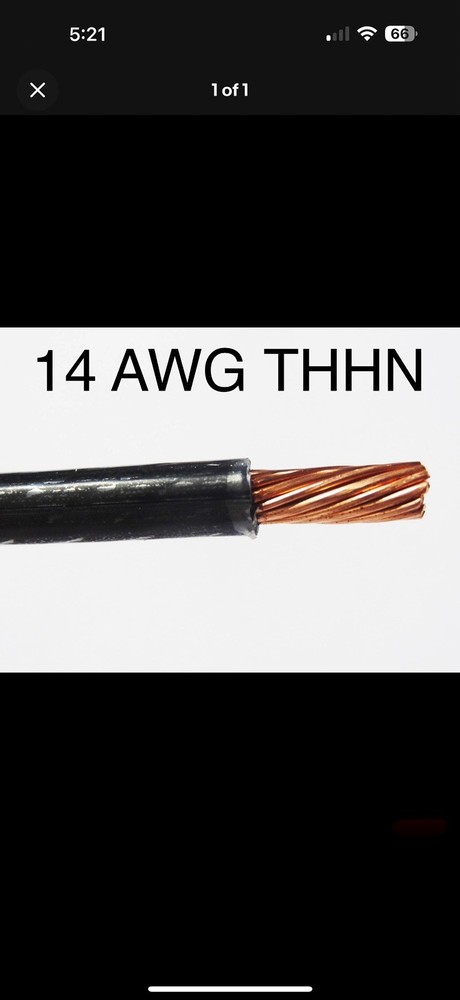 50 Ft 14 Awg Black Thhn Thwn Stranded Copper Building Wire