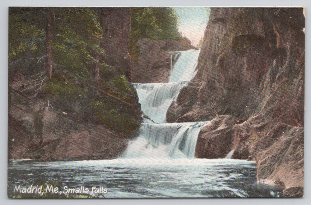 Smalls Falls Madrid Maine Waterfall Gorge Hugh C. Leighton Postcard 1907-1918