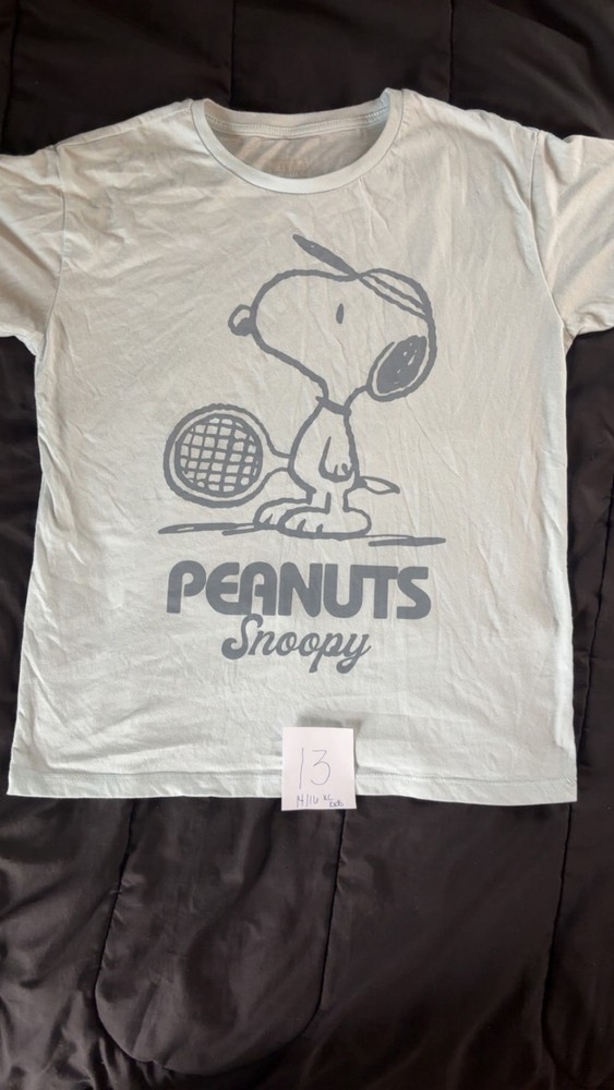 Peanuts Snoopy Light Blue Women's XL Graphic Print Short Sleeve T-Shirt