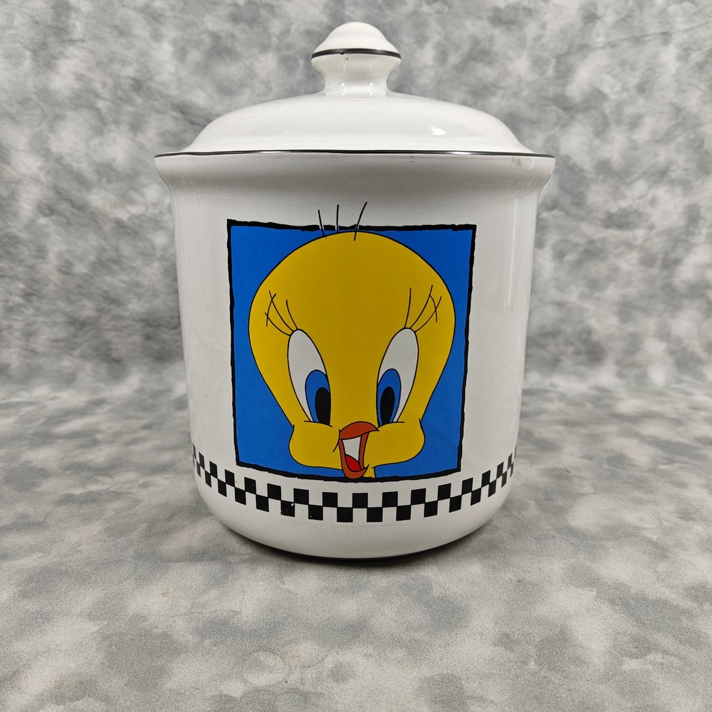 1993 Tweety Bird Looney Tunes Cookie Jar Certified International Warner Bros 9”