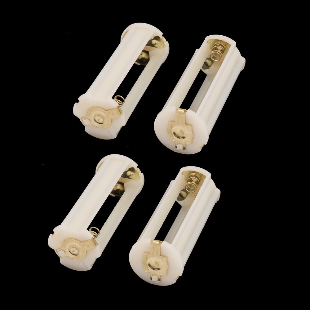 4 Pcs Plastic Cylindrical Battery Holder Case Box for 3 x 1.5V AAA Batteries