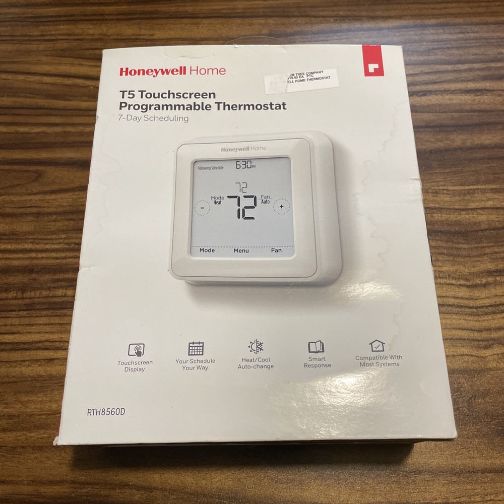 HONEYWELL HOME RTH8560D T5 7-DAY PROGRAMMABLE THERMOSTAT TOUCHSCREEN DISPLAY
