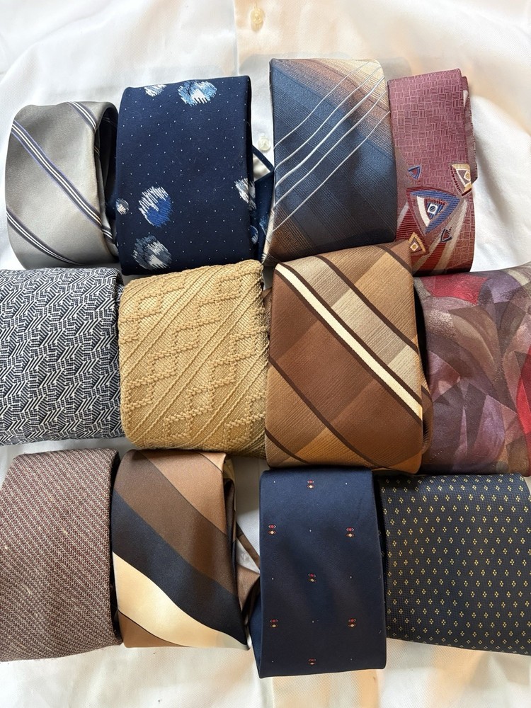 Vintage Lot of 12 Neck Ties Men’s Retro Ties 40s 50s 60s 70s MCM variety