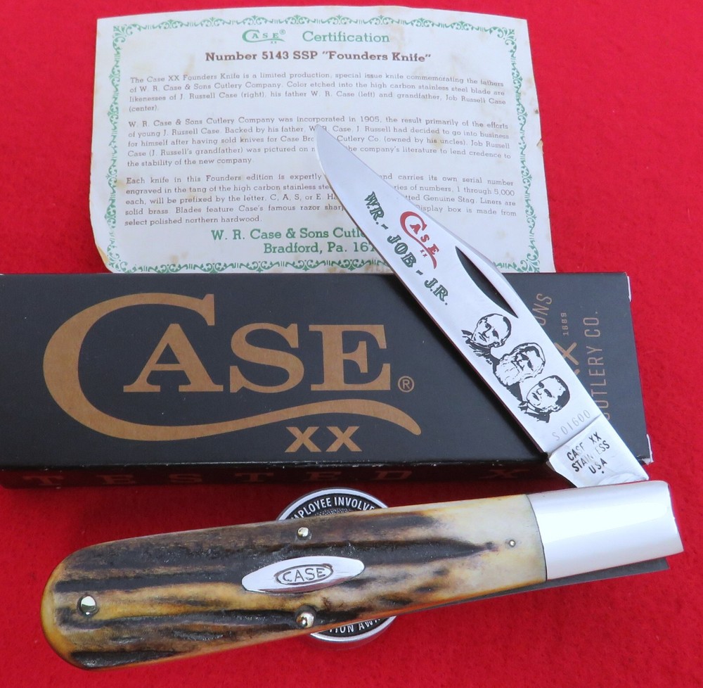 Case XX Stag Daddy Barlow Knife 1979 Founders Knife S01600 AAA+ STAG Mint! NR