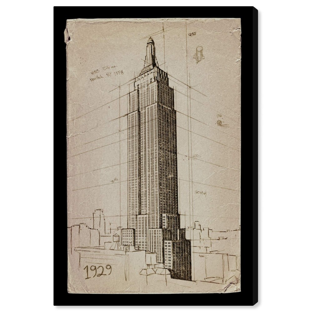 Vintage Empire State Building 1929 Canvas Art for Modern Home Décor