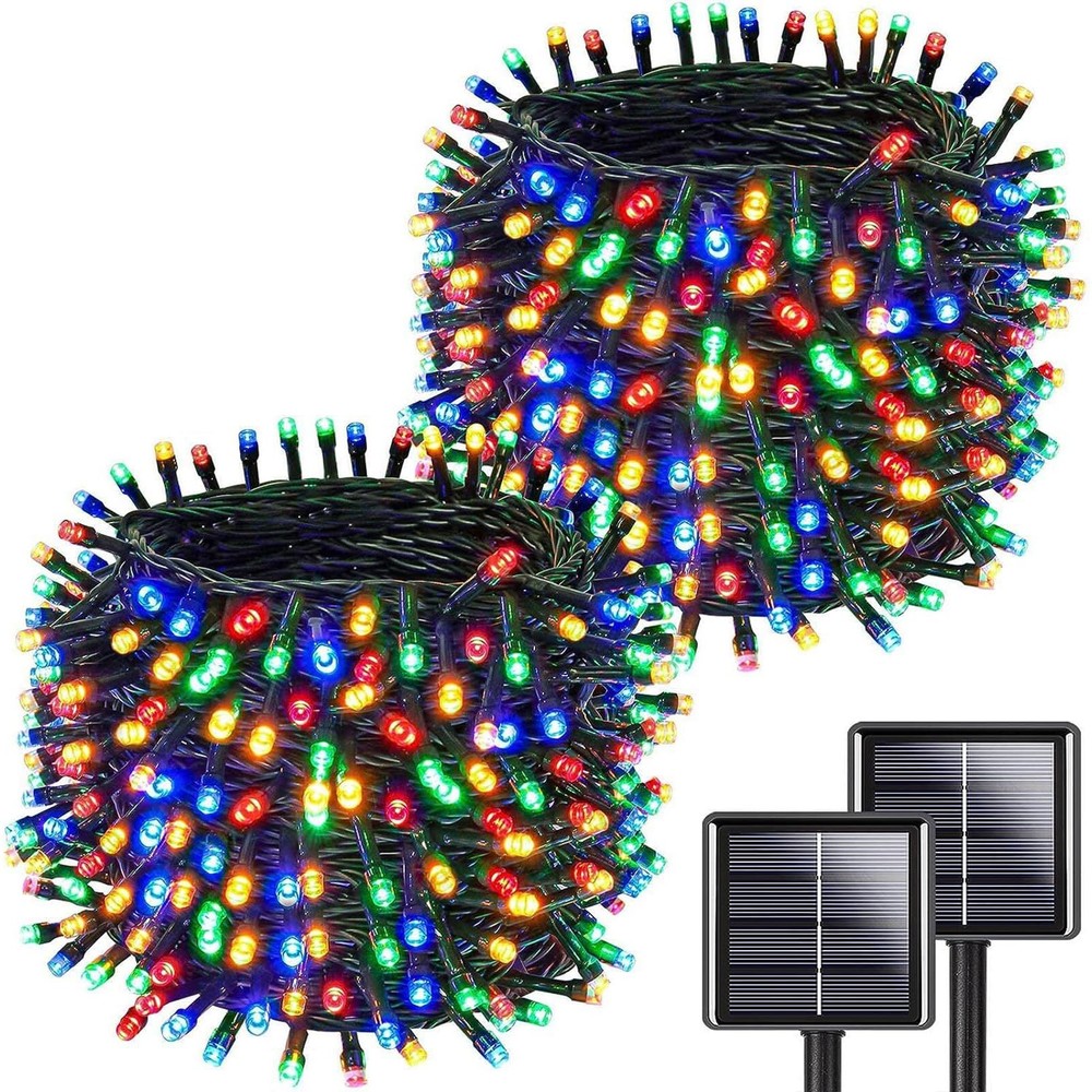 Multicolor Solar Christmas Lights 2Pack Total 180FT 500LED, Solar String Ligh...