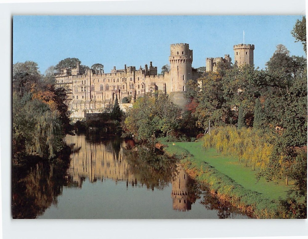 Postcard Castle & River Avon Warwick England