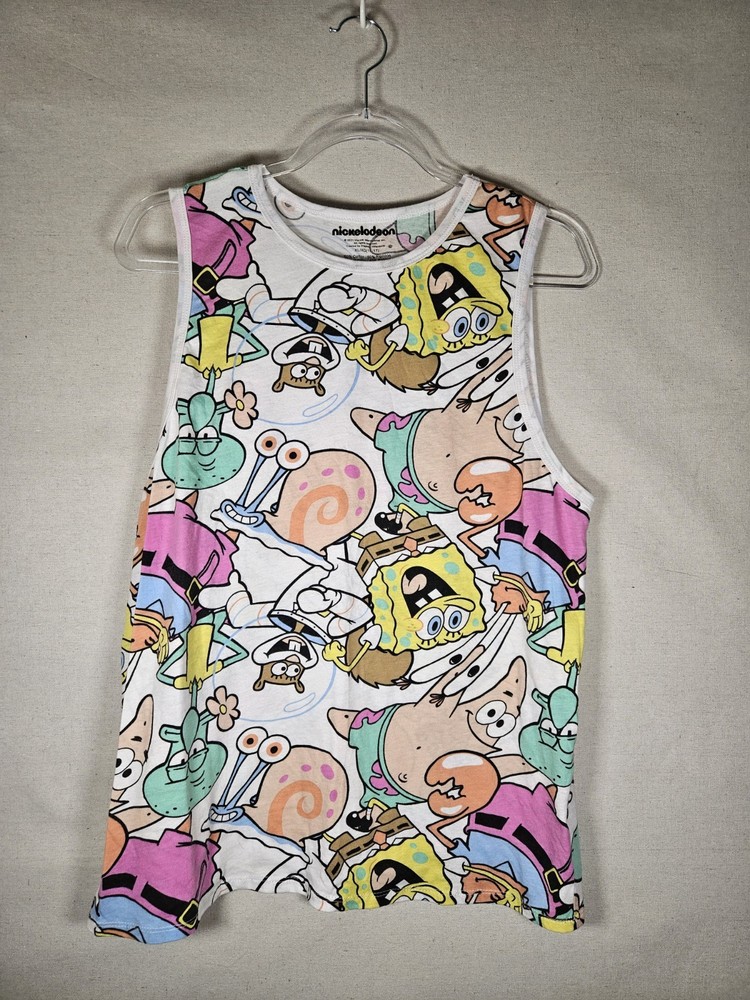 New Juniors XL 15-17 Spongebob Squarepants Tank Top Patrick Squidward