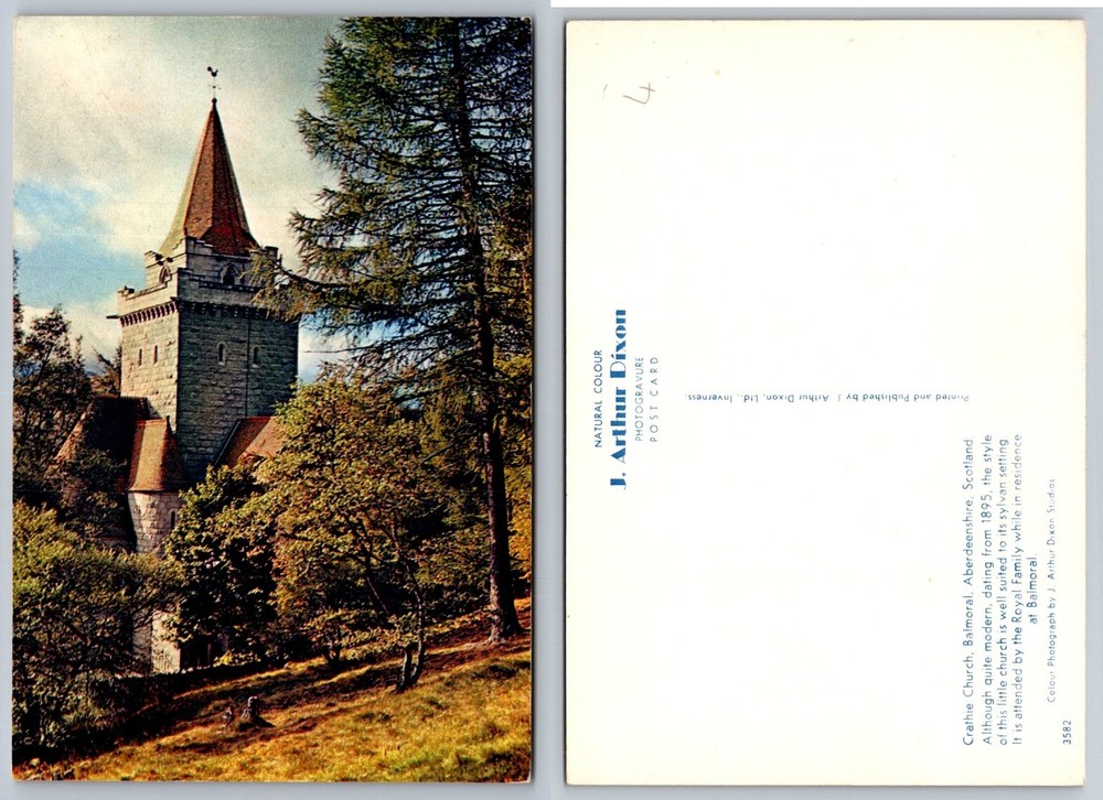 Crathie Church Balmoral Scotland Postcard J Arthur Dixon Royal Family