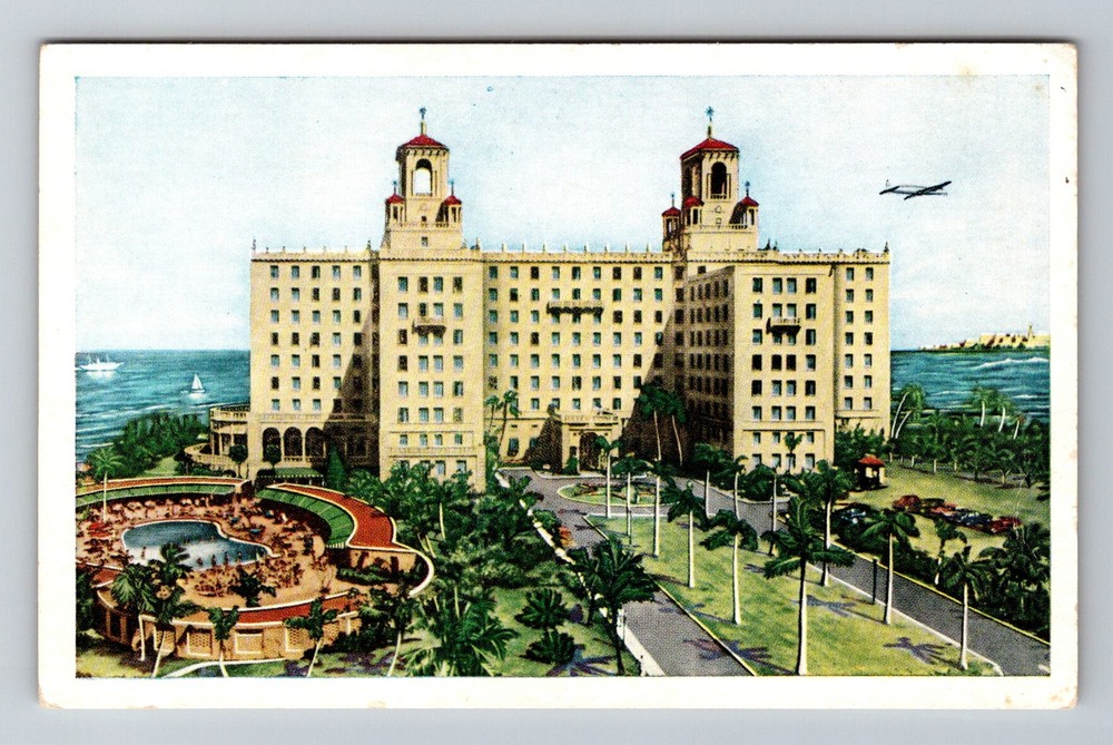 Cuba- Havana Hotel National Gulf Of Mexico Souvenir Old Post PC Vintage Postcard