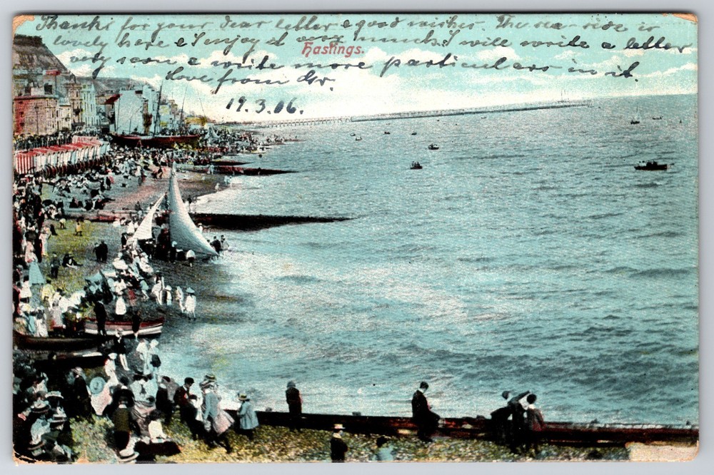 England UK Hastings East Sussex 1906 St Leonards-On-The-Sea Cancel Postcard