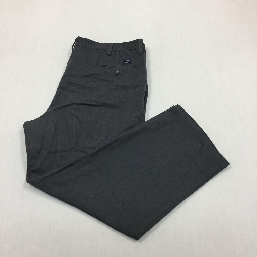 Dockers Chino Trousers Cotton Pants Straight Fit Mens Size 40W 29L Grey