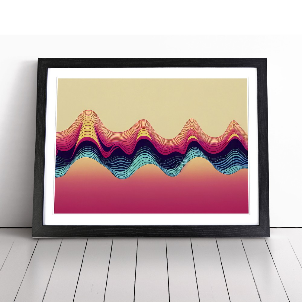 Audio Soundwaves Pop Art Abstract Wall Art Print Framed Canvas Picture Poster