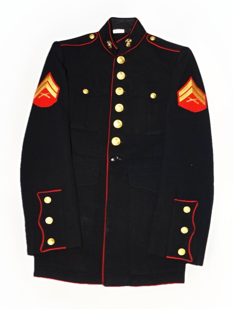 40R US MARINE CORPS DRESS BLUE UNIFORM JACKET BLOUSE E-4 CPL CORPORAL ENLISTED
