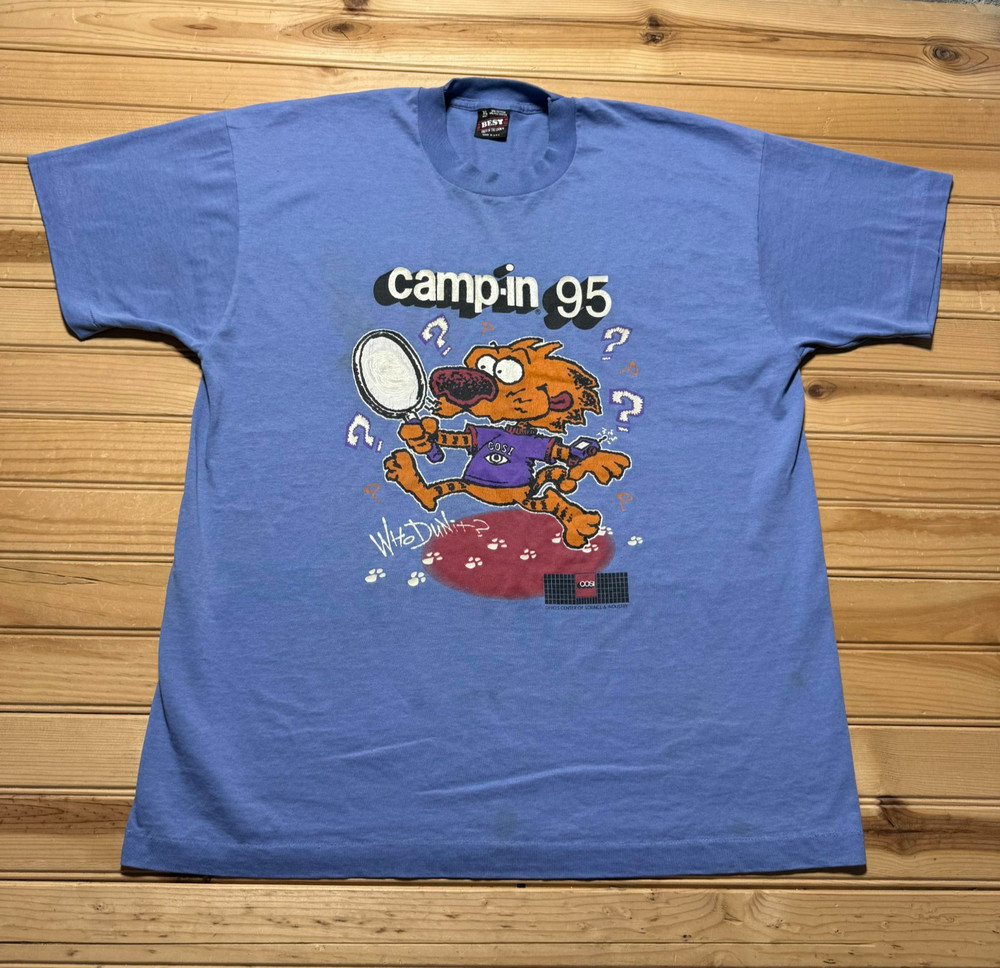 Vintage 90s COSI Camp-In Columbus Ohio Science Center Nerd Promo Shirt USA - XL