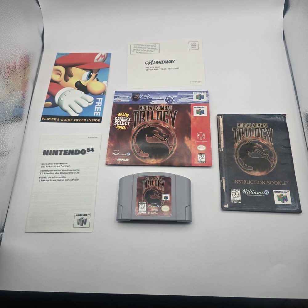 Mortal Kombat Trilogy (Nintendo 64 N64) CIB no Box insert.