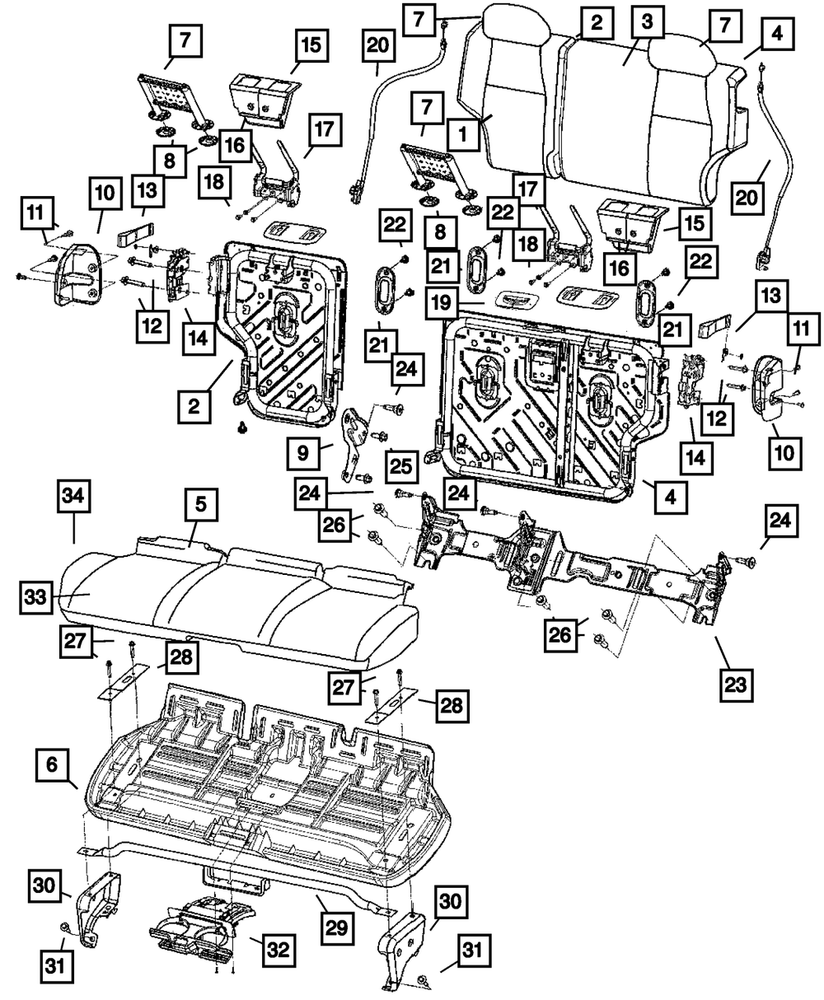 Genuine Mopar Rear Seat Back Cover 1GK621J3AA