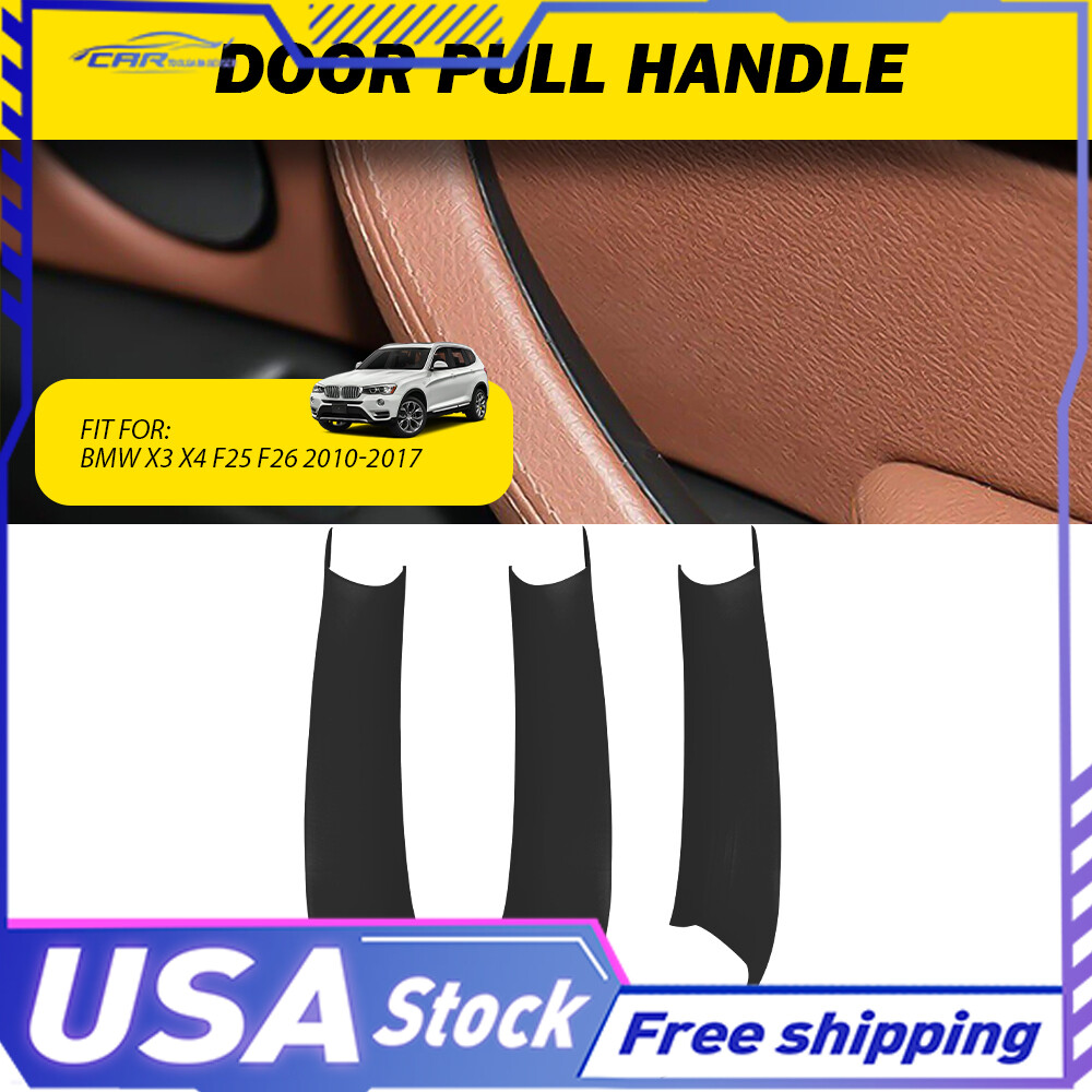 For BMW X4 X3 F25 F26 10-17 3X Interior Black Door Panel Handle Pull Trim Cover
