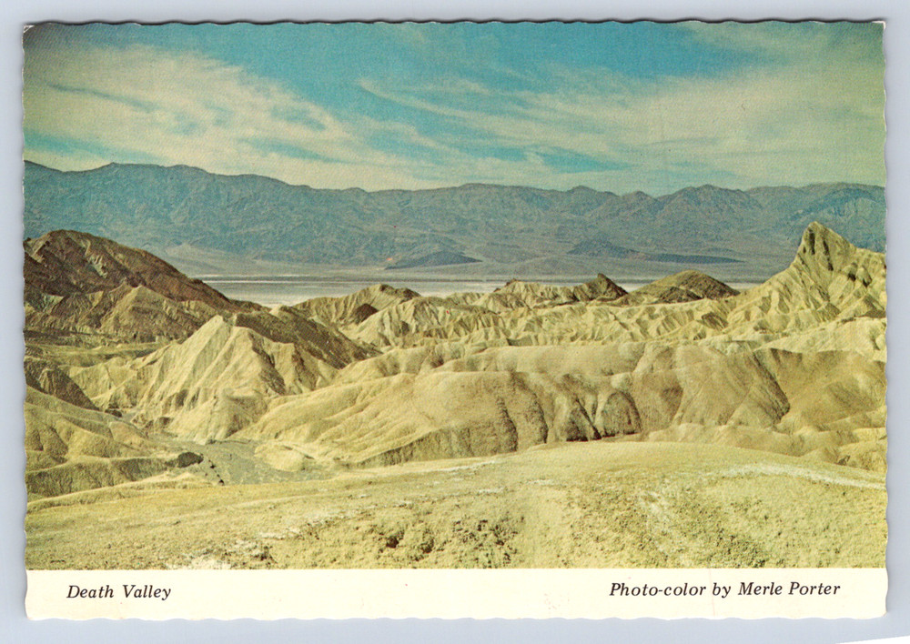 Vintage Postcard Zabriskie Point Death Valley National Monument