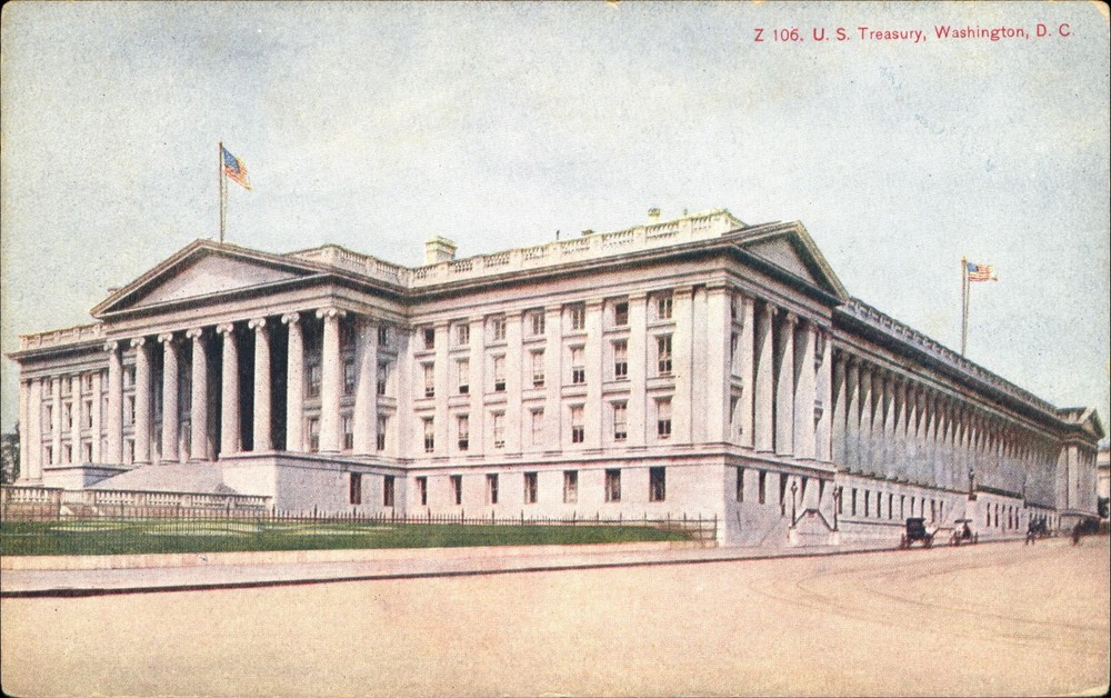 United States Treasury Washington DC ~ c1910 vintage postcard