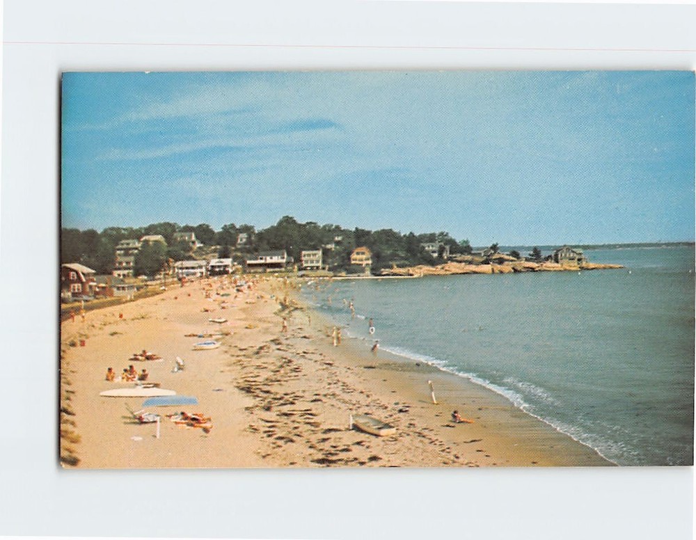 Postcard Beach Scene Point O'Woods Beach South Lyme Connecticut USA
