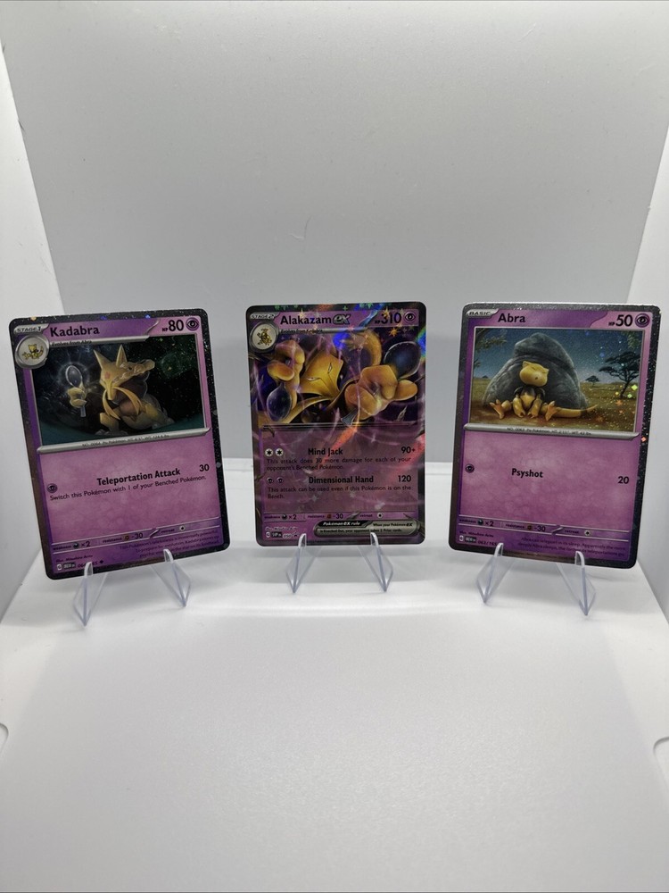 Pokemon 151 Abra Kadabra Alakazam EX Black Star Promo Set-image