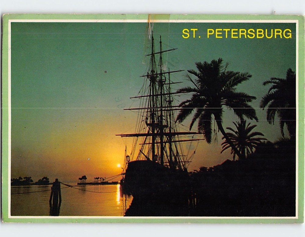 Postcard Sunset Scene in St. Petersburg Florida USA