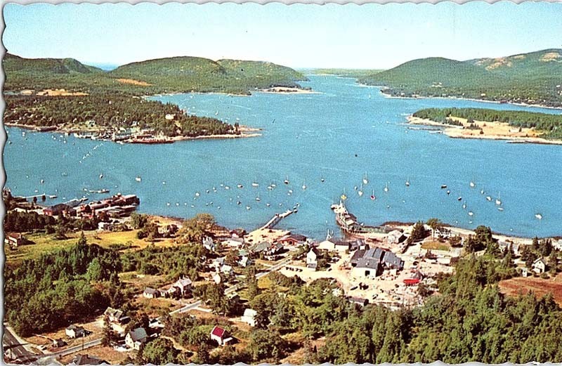Postcard AERIAL VIEW SCENE Mt. Desert Island Maine ME m/09 AJ4723