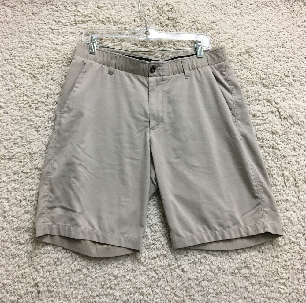 Under Armour Shorts 34 Mens Khaki Heatgear Chino Performance Golf Casual Stretch
