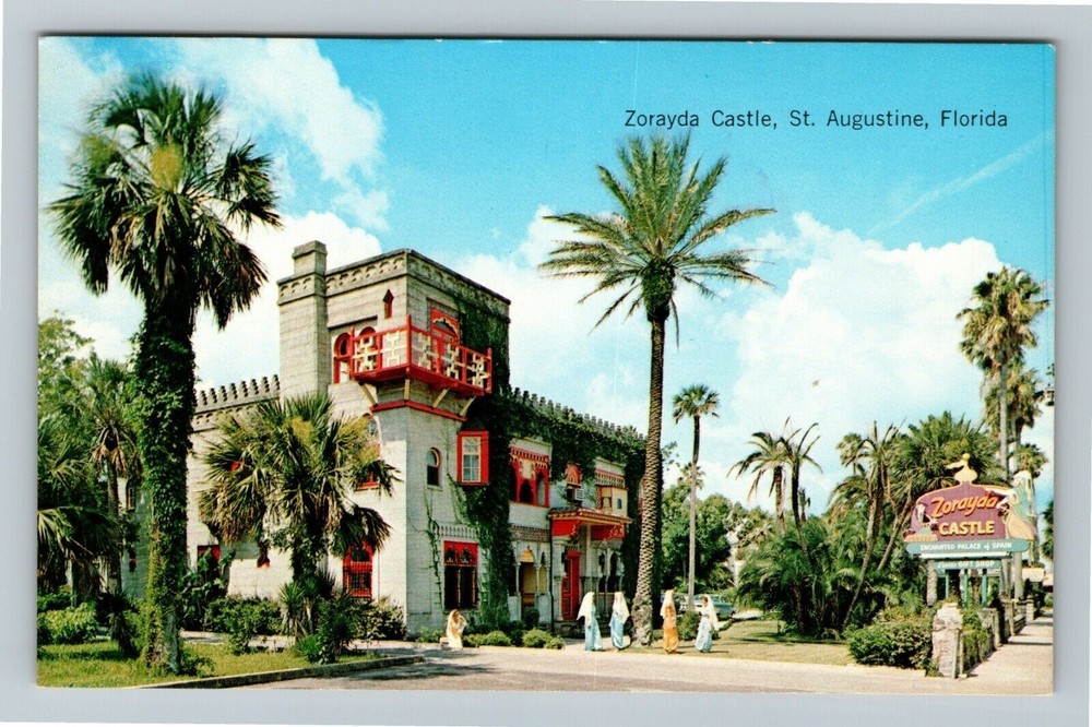 St Augustine FL-Florida, Zorayda Castle Vintage Souvenir Postcard