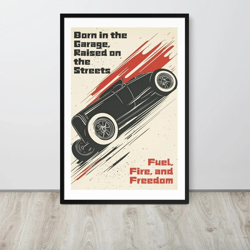 Vintage Hot Rod Car Poster Retro Automotive Wall Art Decor
