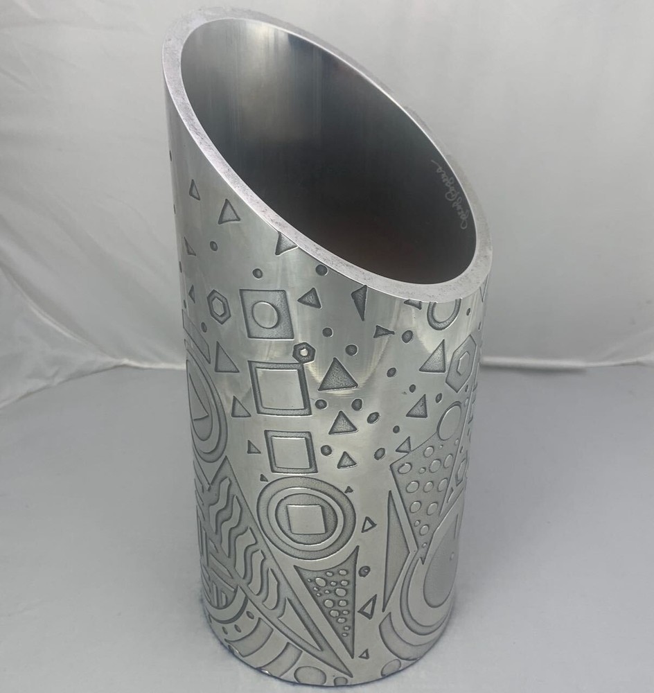 Jacob Rogers Acid-Etched Aluminum Wine Bottle Coaster - Modern Bar Decor, Post-Modern Design, Durable & Stylish Drink Accessory-image