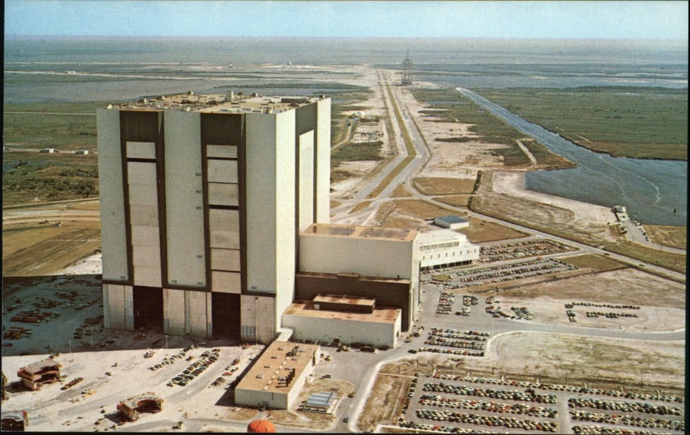 John F Kennedy Space Center Florida Vehicle Assembly building vintage postcard