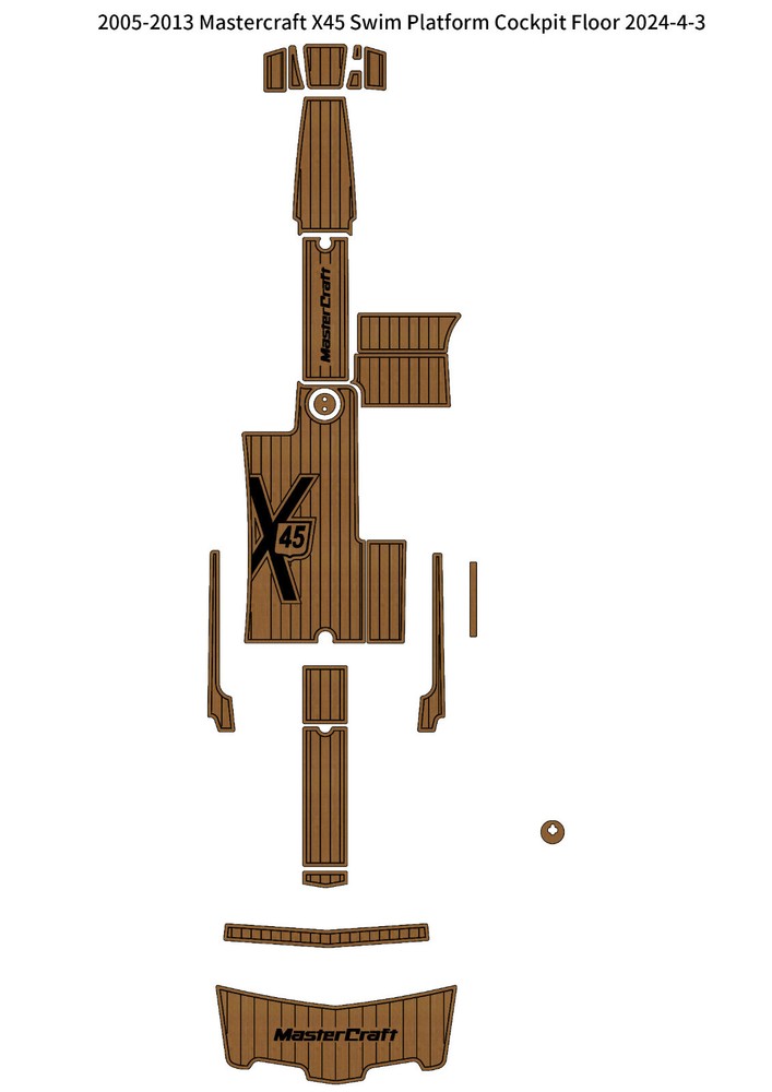 2007  Mastercraft X45 Swim Platform Cockpit Pad Boat EVA Teak Deck Flooring Mat