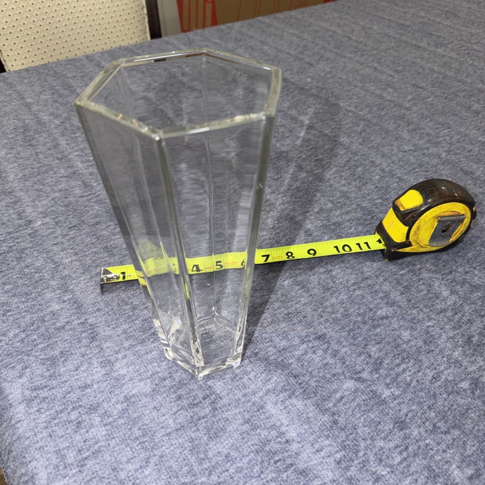 Miller Rogaska 24% Lead Crystal Vase, Hexagonal - Slovenia