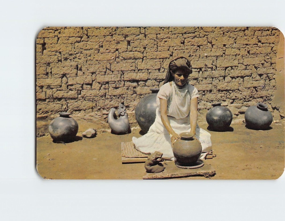 Postcard Dona Rosa Demonstrating the Making of Pottery by Hand Oaxaca Mexico