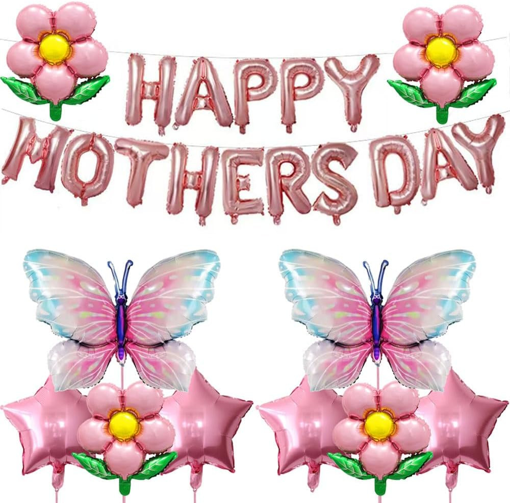 Happy Mother'S Day Balloons Mothers Day Banner Set for Party Decoration Supplies