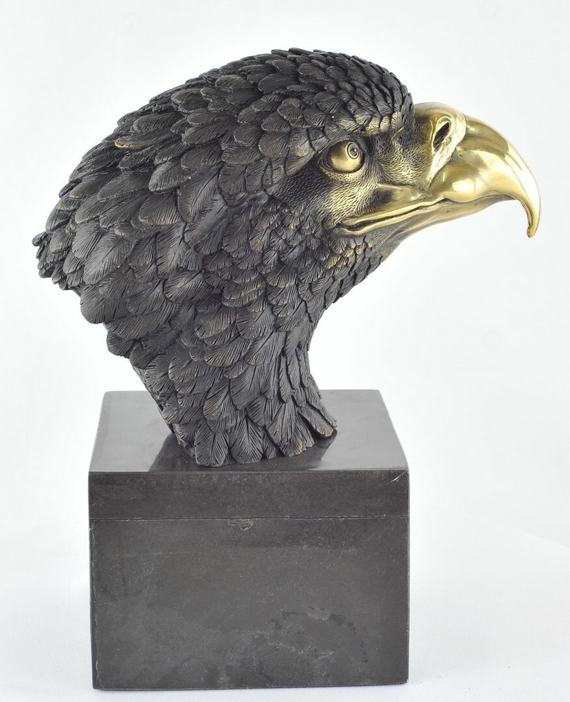 Bronze Art Deco Eagle Sculpture Wildlife Statue Nouveau Style Sig