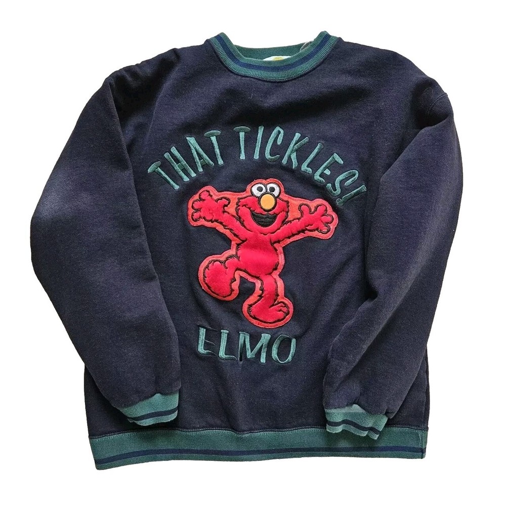 Vintage 90s Sesame Street That Tickles! Elmo Sweatshirt Size M Working Voicebox