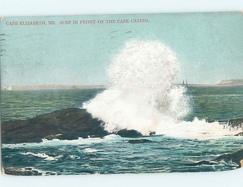 Divided-back SHORELINE SCENE Cape Elizabeth - Near Portland Maine ME m/09 AD8034
